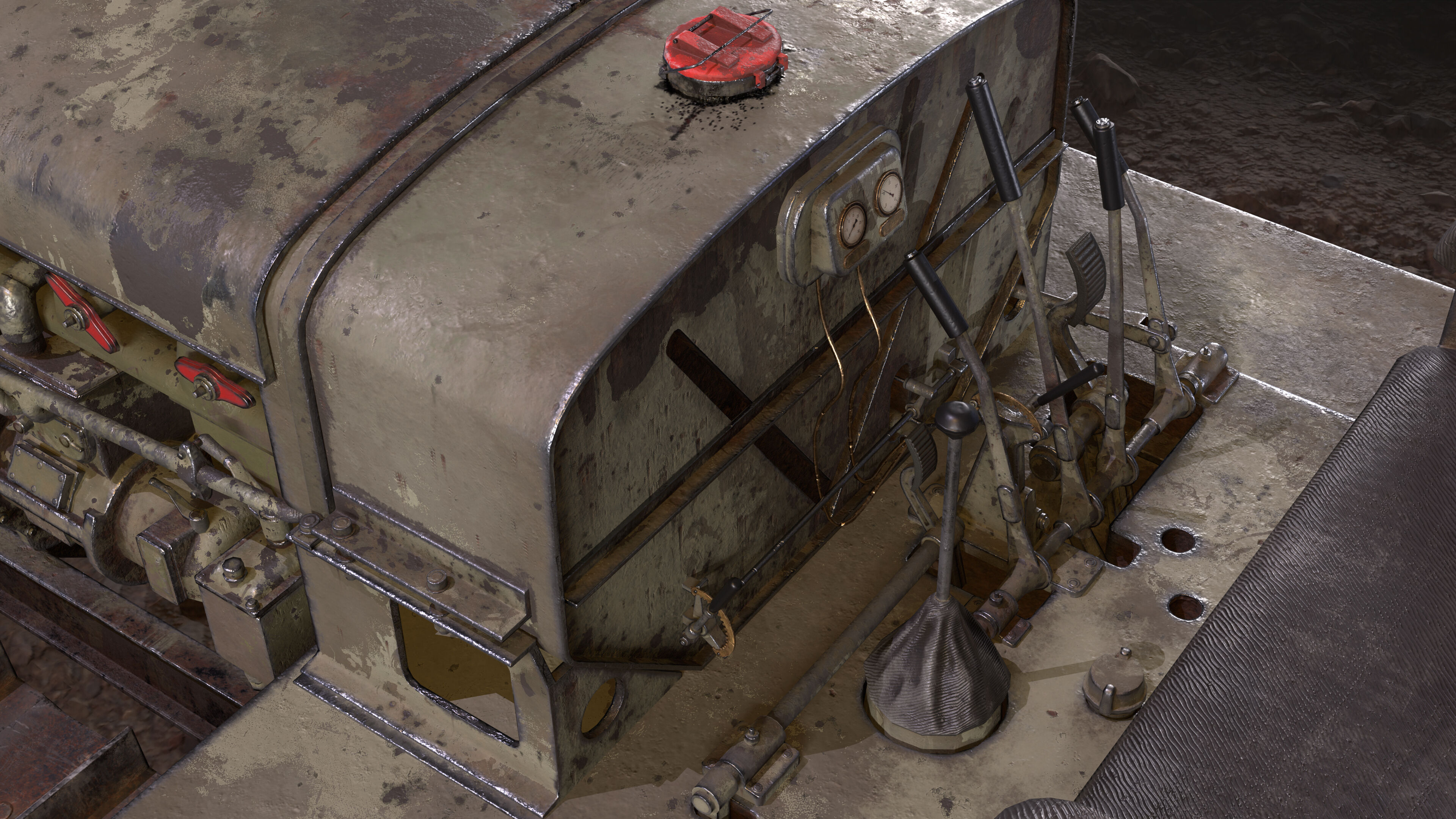 Tractor S-65 Stalinets USSR Low-poly 3D model_9