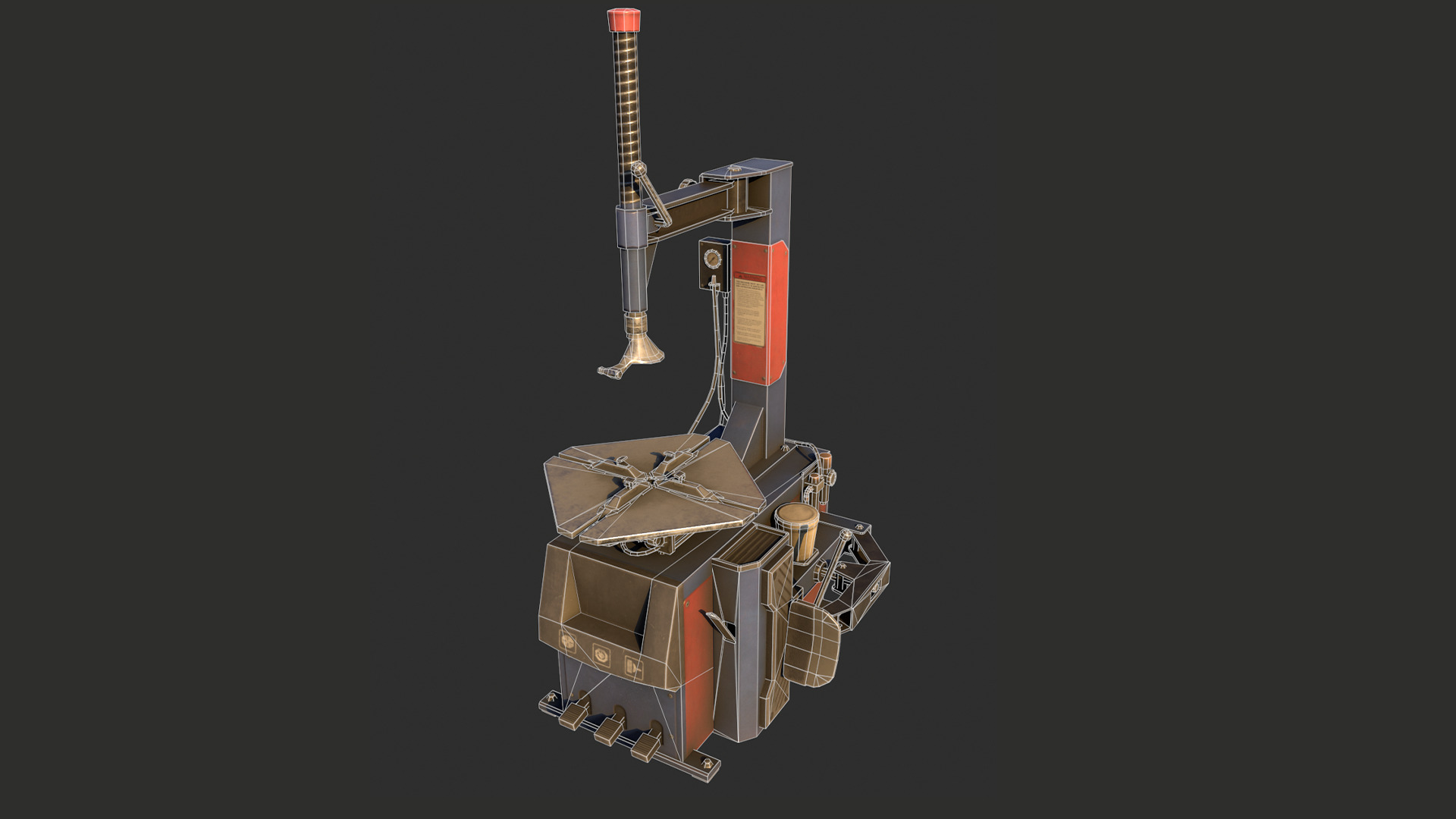 Tire Changer Machine Low-poly 3D model_1