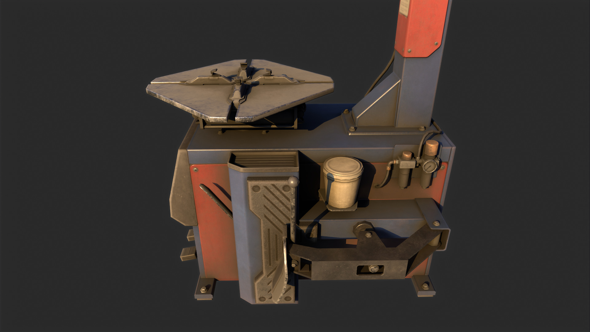 Tire Changer Machine Low-poly 3D model_2