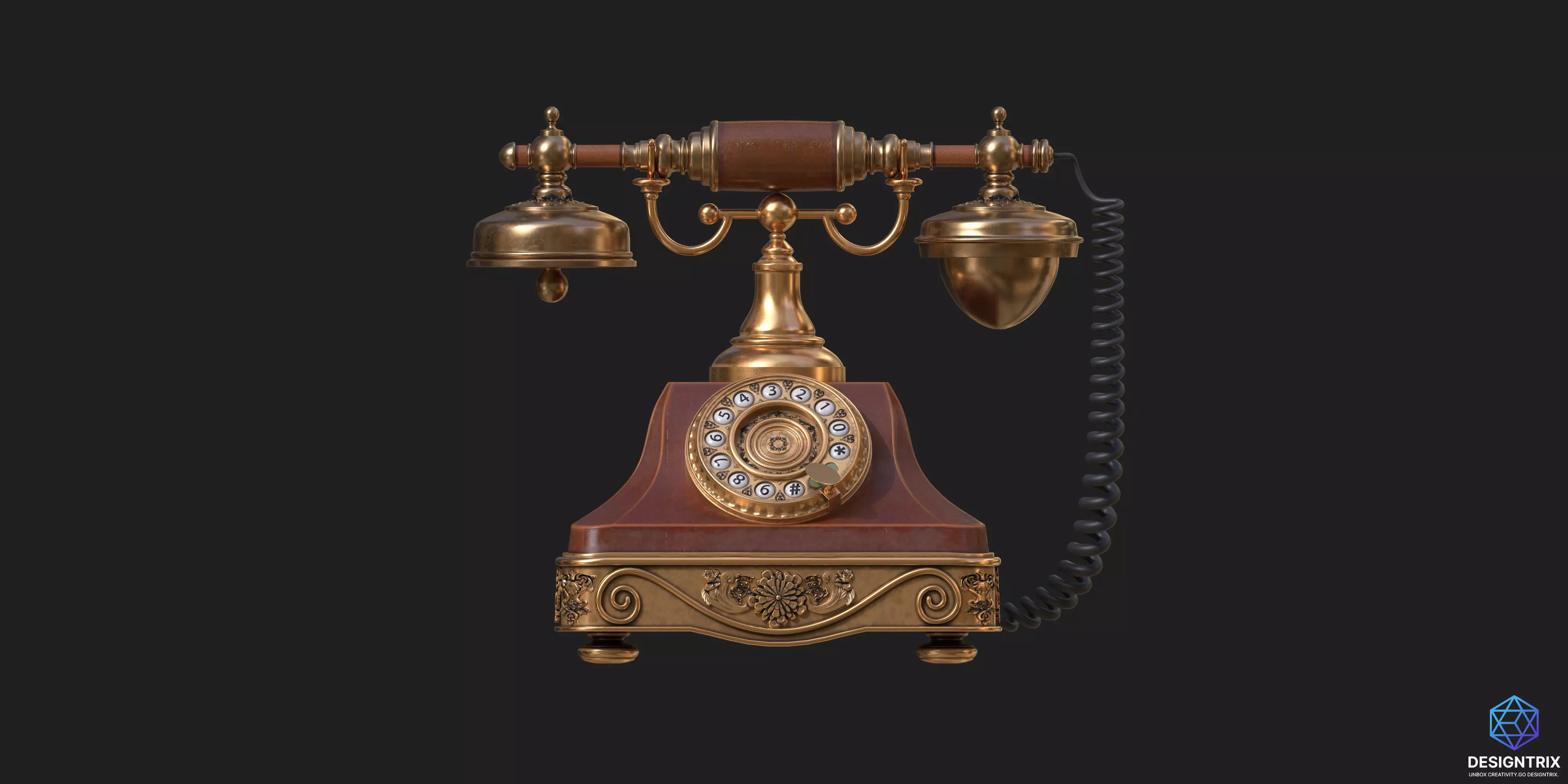 Antique Telephone 3D model_0