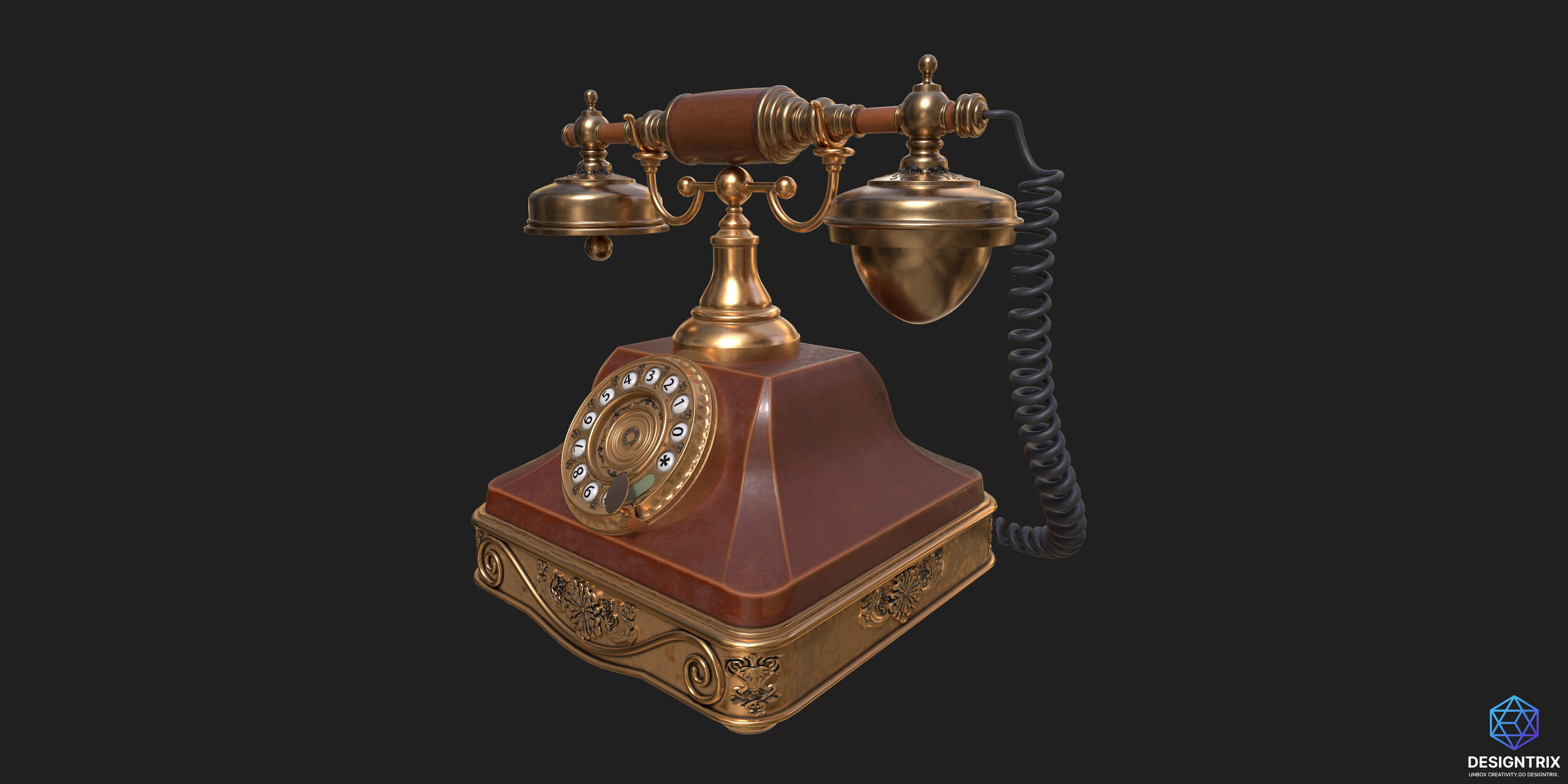 Antique Telephone 3D model_2