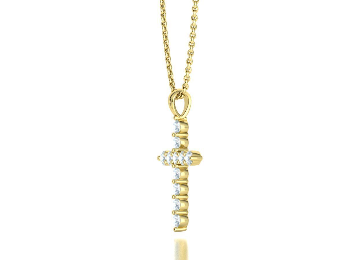 1CT total Diamond Cross 3mm Stones 3Dprint model 3D print model_20