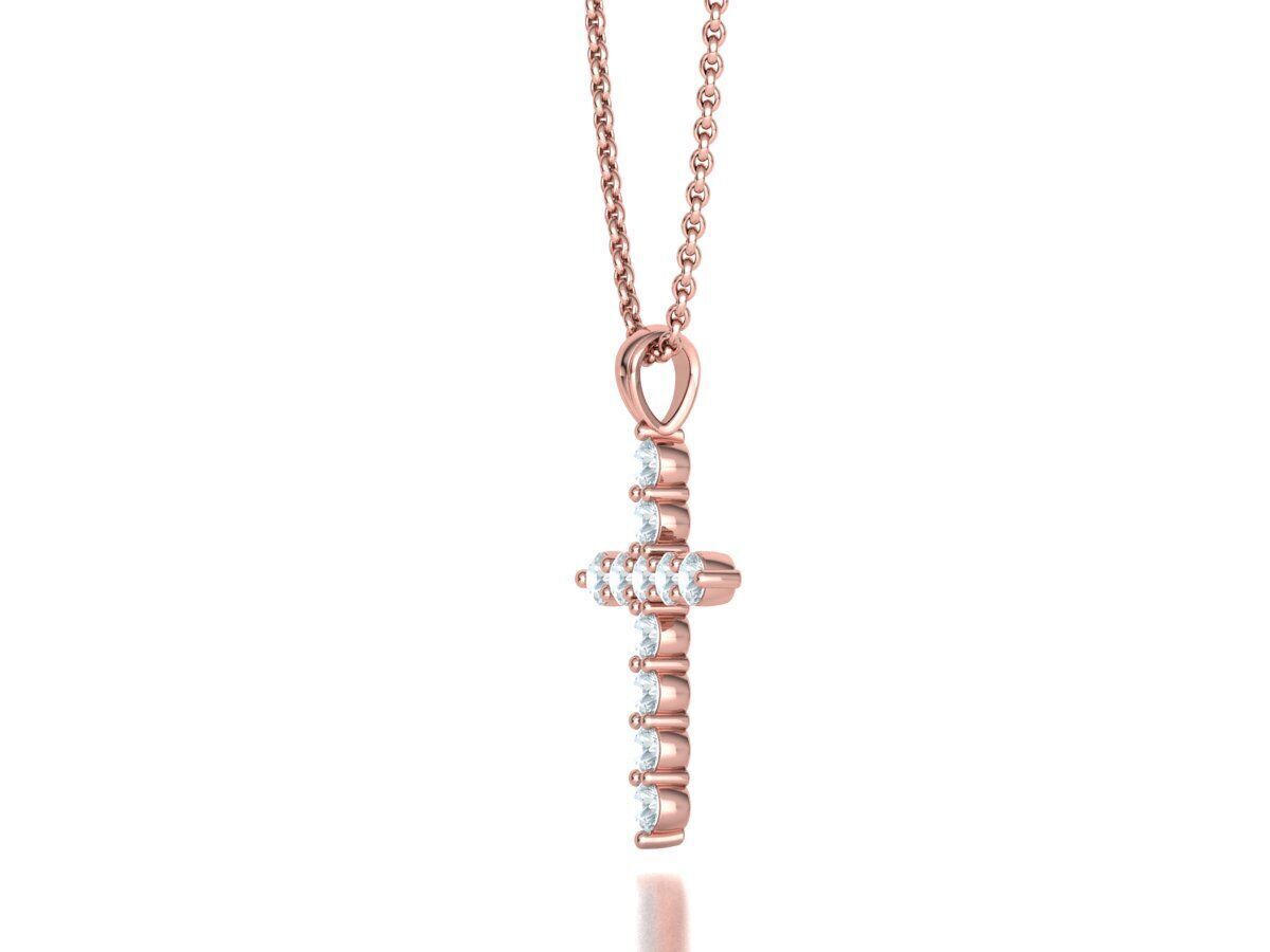 1CT total Diamond Cross 3mm Stones 3Dprint model 3D print model_19