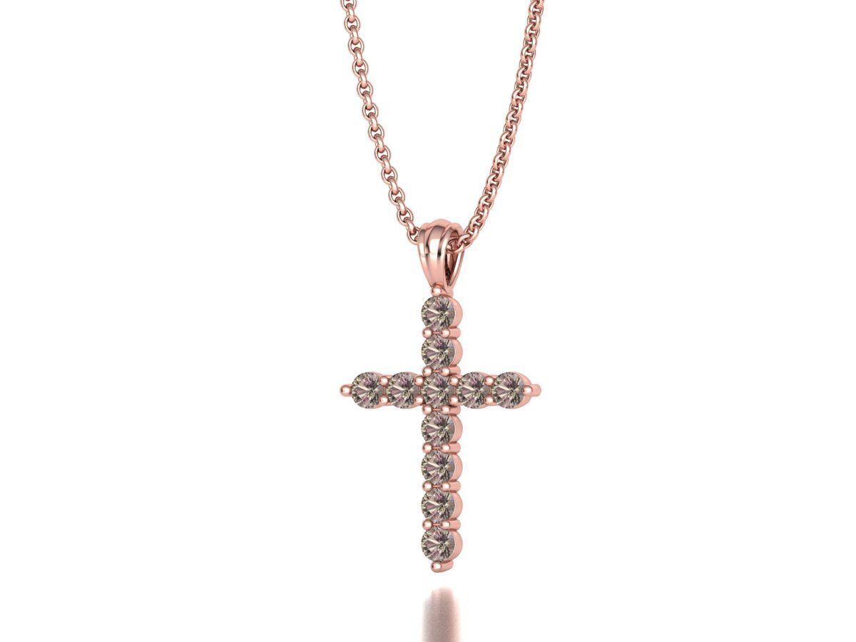 1CT total Diamond Cross 3mm Stones 3Dprint model 3D print model_18