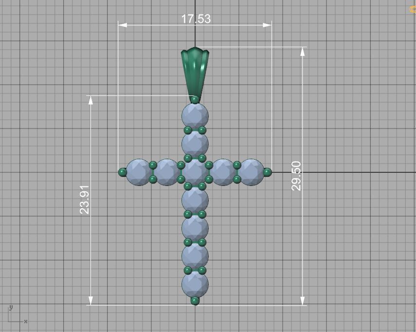 1CT total Diamond Cross 3mm Stones 3Dprint model 3D print model_11