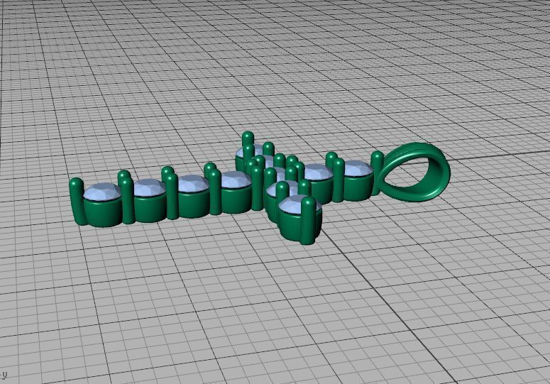 1CT total Diamond Cross 3mm Stones 3Dprint model 3D print model_36