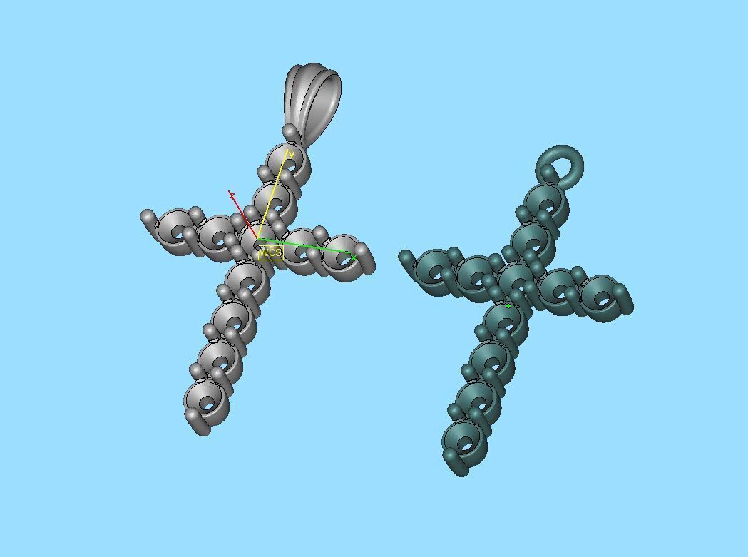 1CT total Diamond Cross 3mm Stones 3Dprint model 3D print model_37