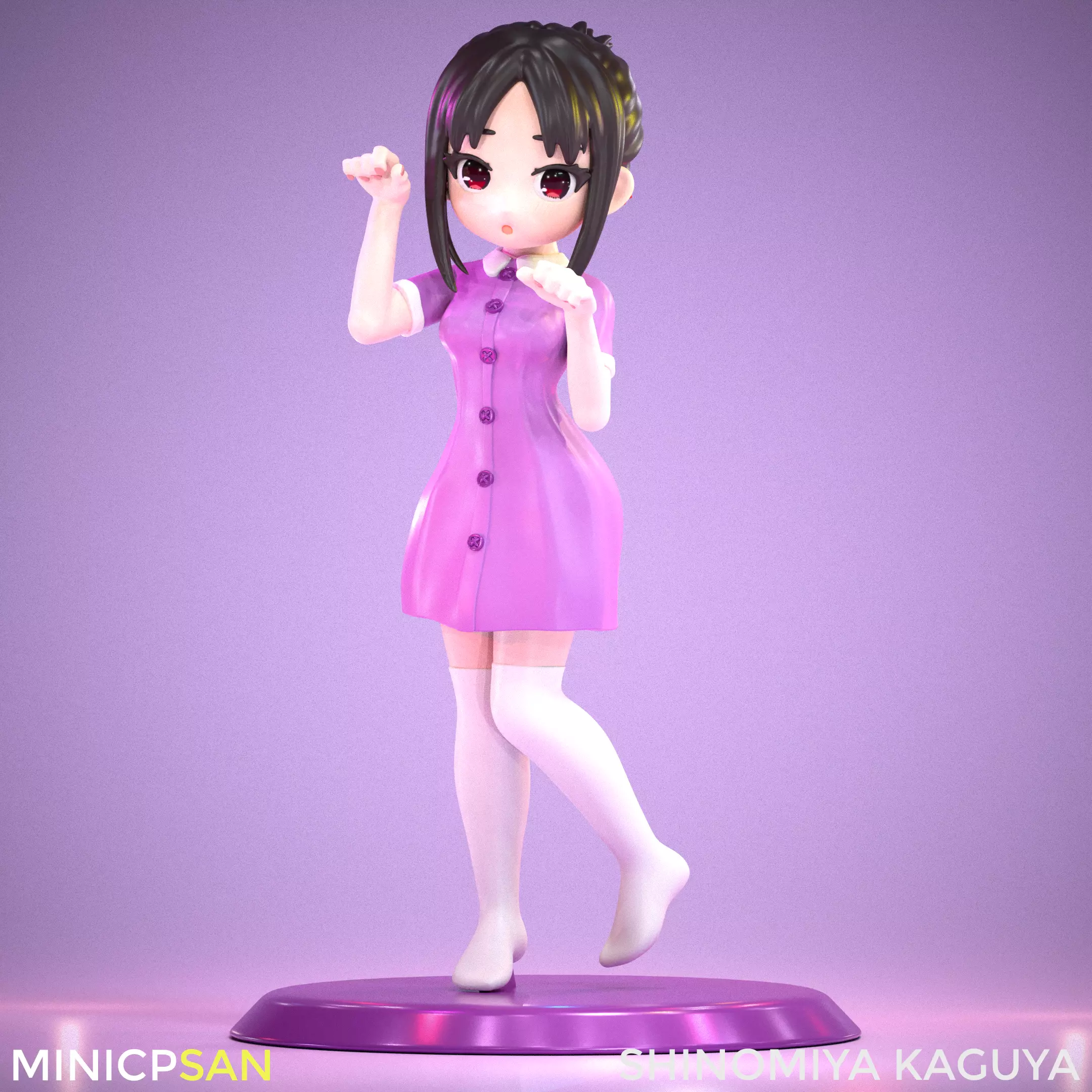 Shinomiya Kaguya - Cute Little Cat Pose - Love Is War 3D print model