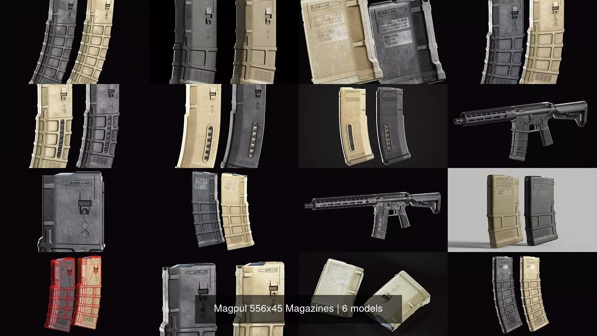 Magpul 556x45 Magazines 3D Model Collection_1