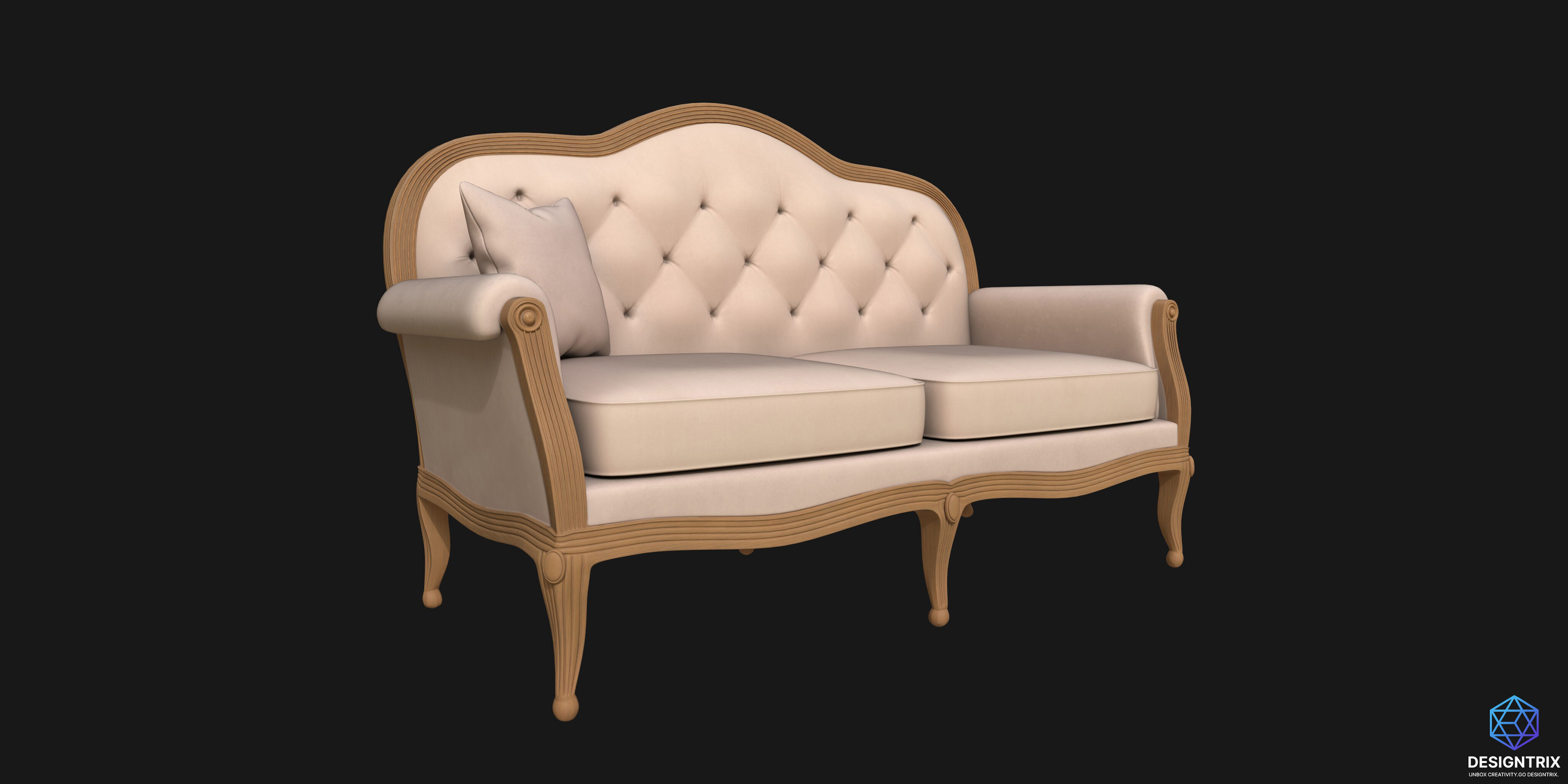 Classic-Style Sofa 3D model_2