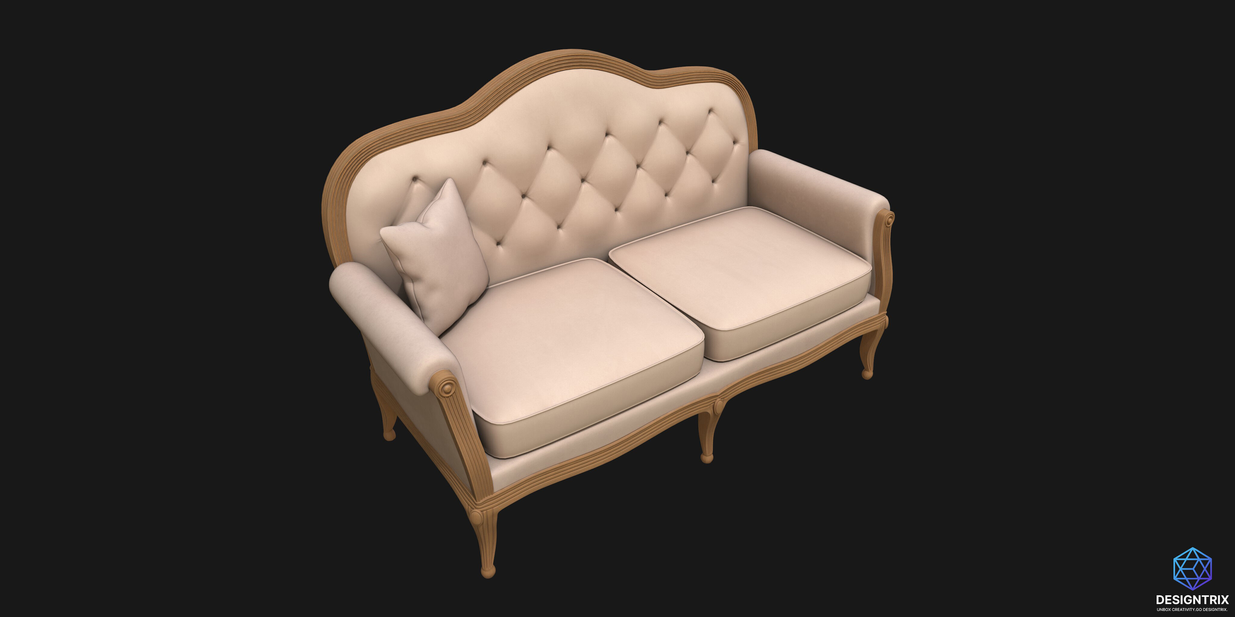 Classic-Style Sofa 3D model_3