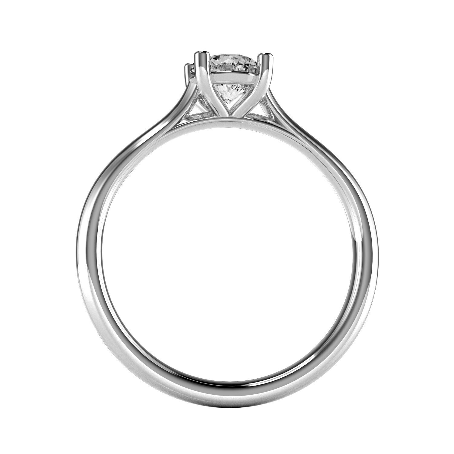 Classic Shoulder Solitaire Ring - Round 5 mm - 50 carat points 3D print model_3