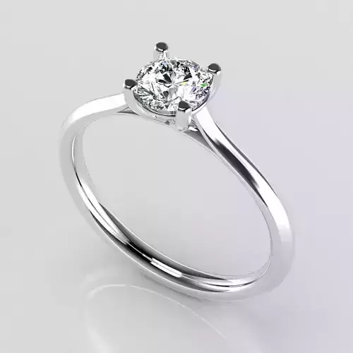 Classic Shoulder Solitaire Ring - Round 5 mm - 50 carat points