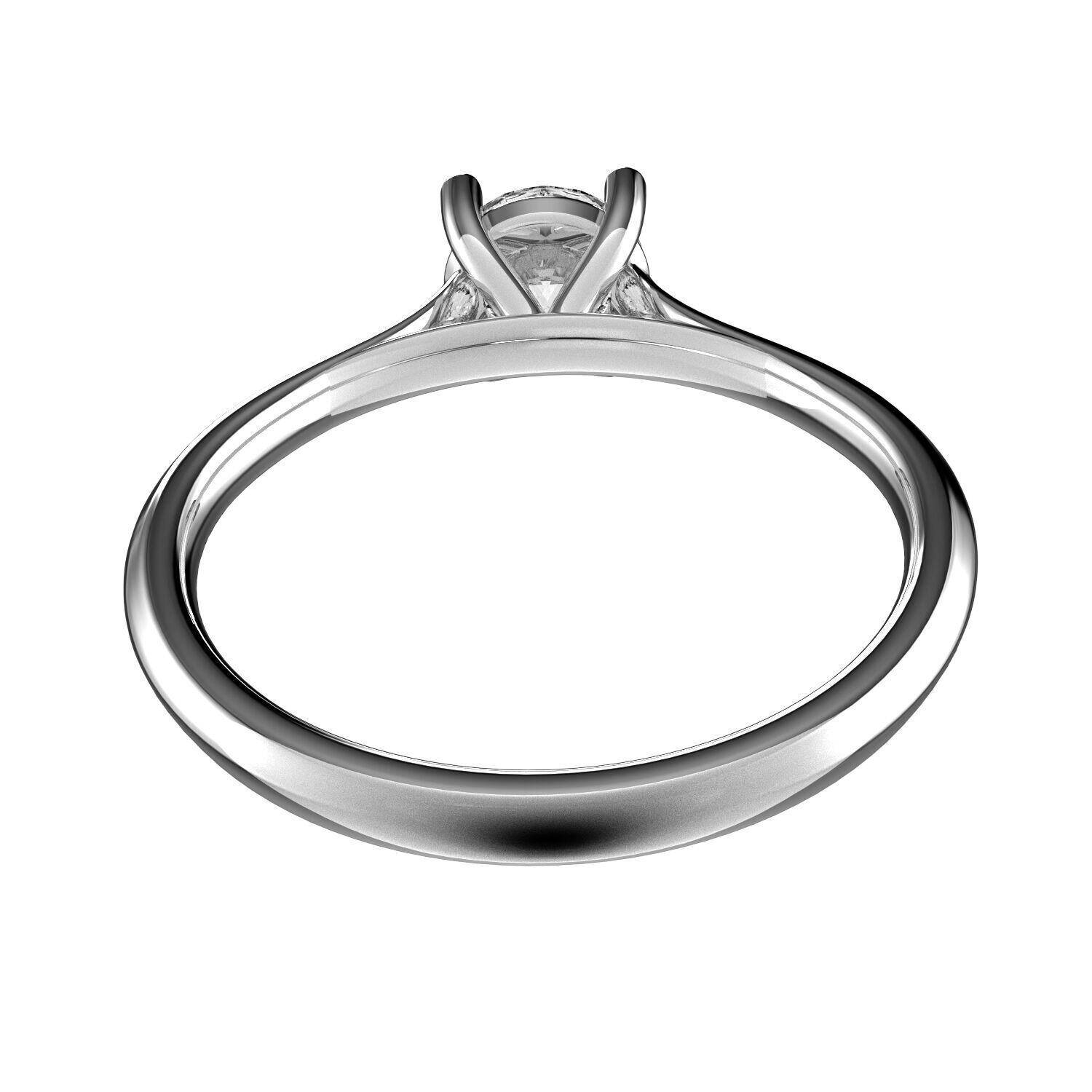 Classic Shoulder Solitaire Ring - Round 5 mm - 50 carat points 3D print model_4