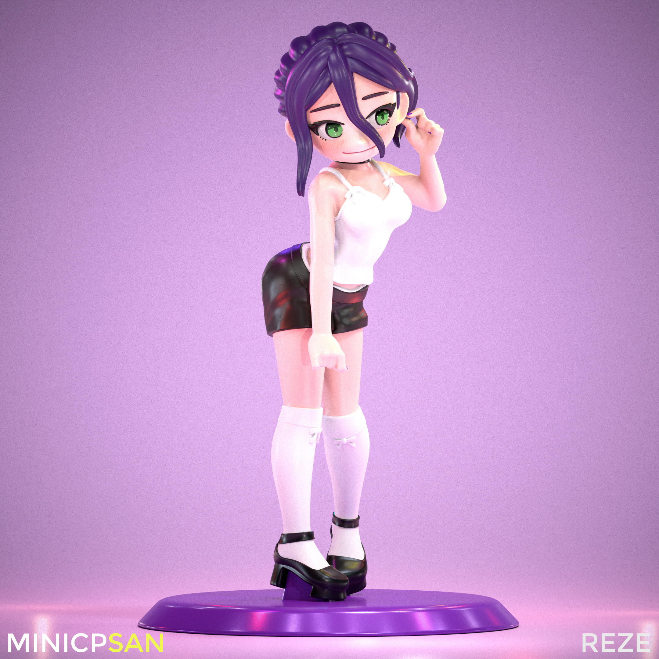 Reze - Cute Monochrome Summer Look - Chainsaw Man 3D print model_7