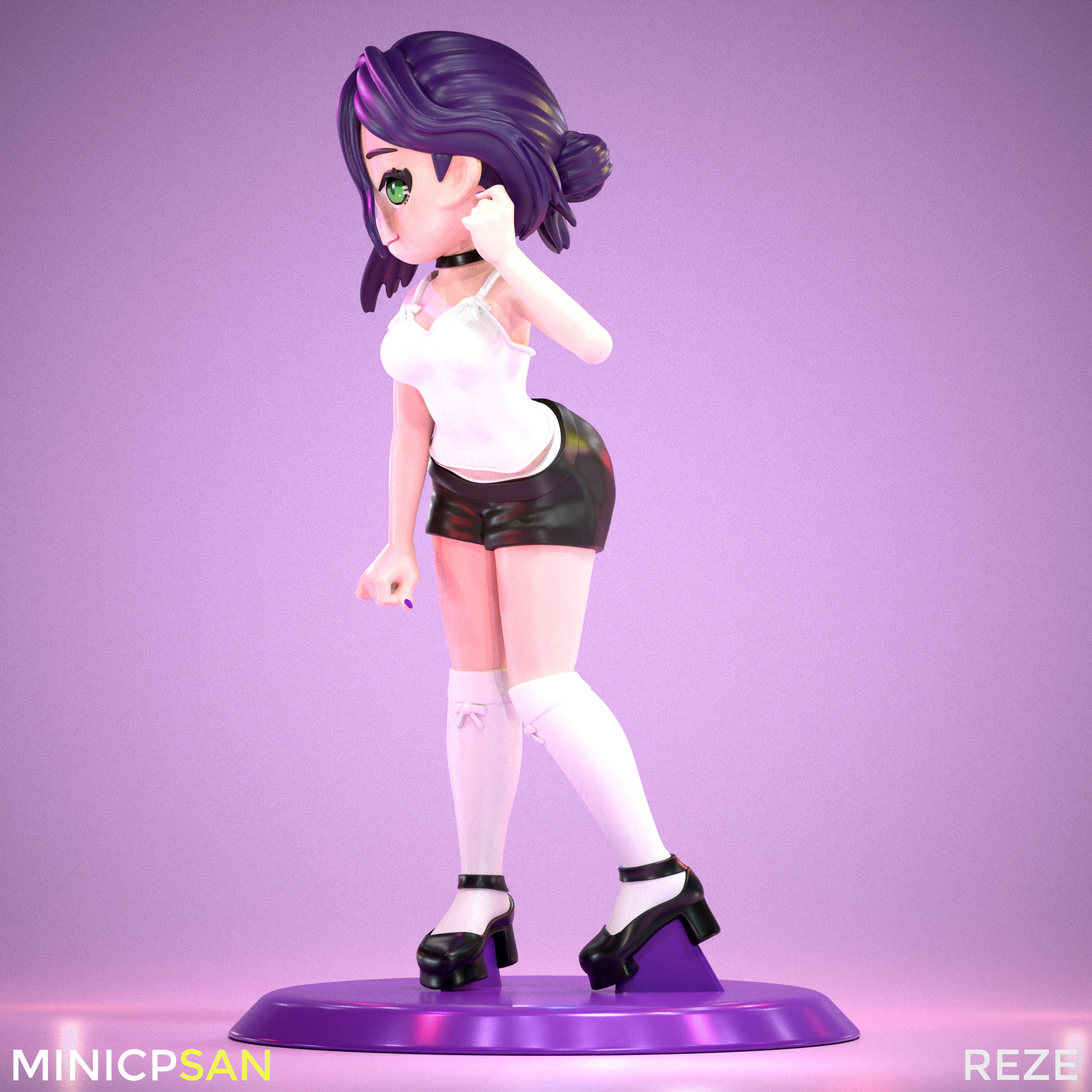 Reze - Cute Monochrome Summer Look - Chainsaw Man 3D print model_2