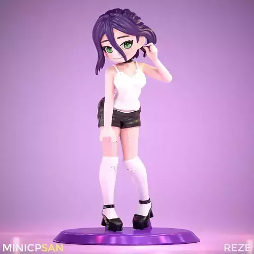 Reze - Cute Monochrome Summer Look - Chainsaw Man 3D print model