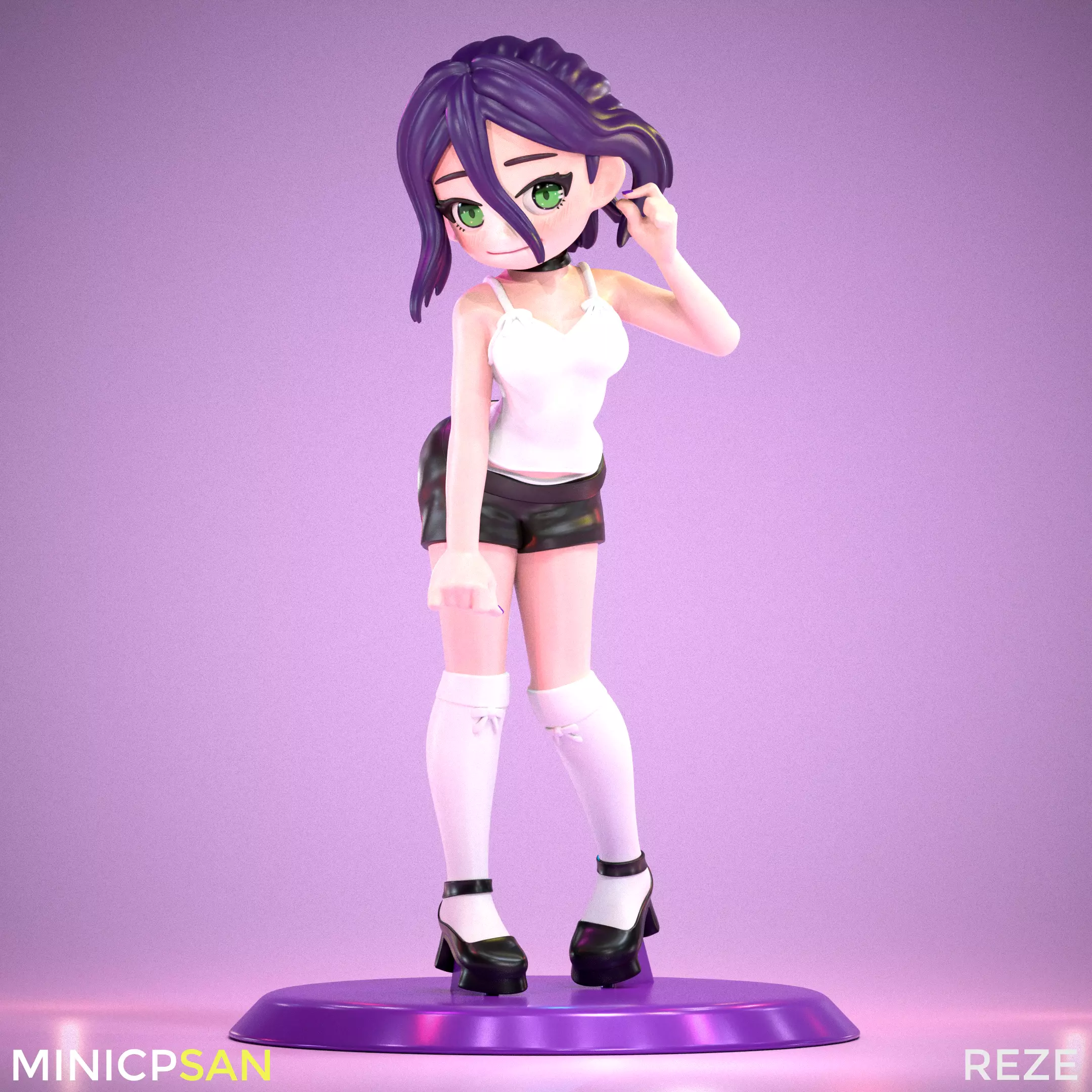 Reze - Cute Monochrome Summer Look - Chainsaw Man 3D print model_0