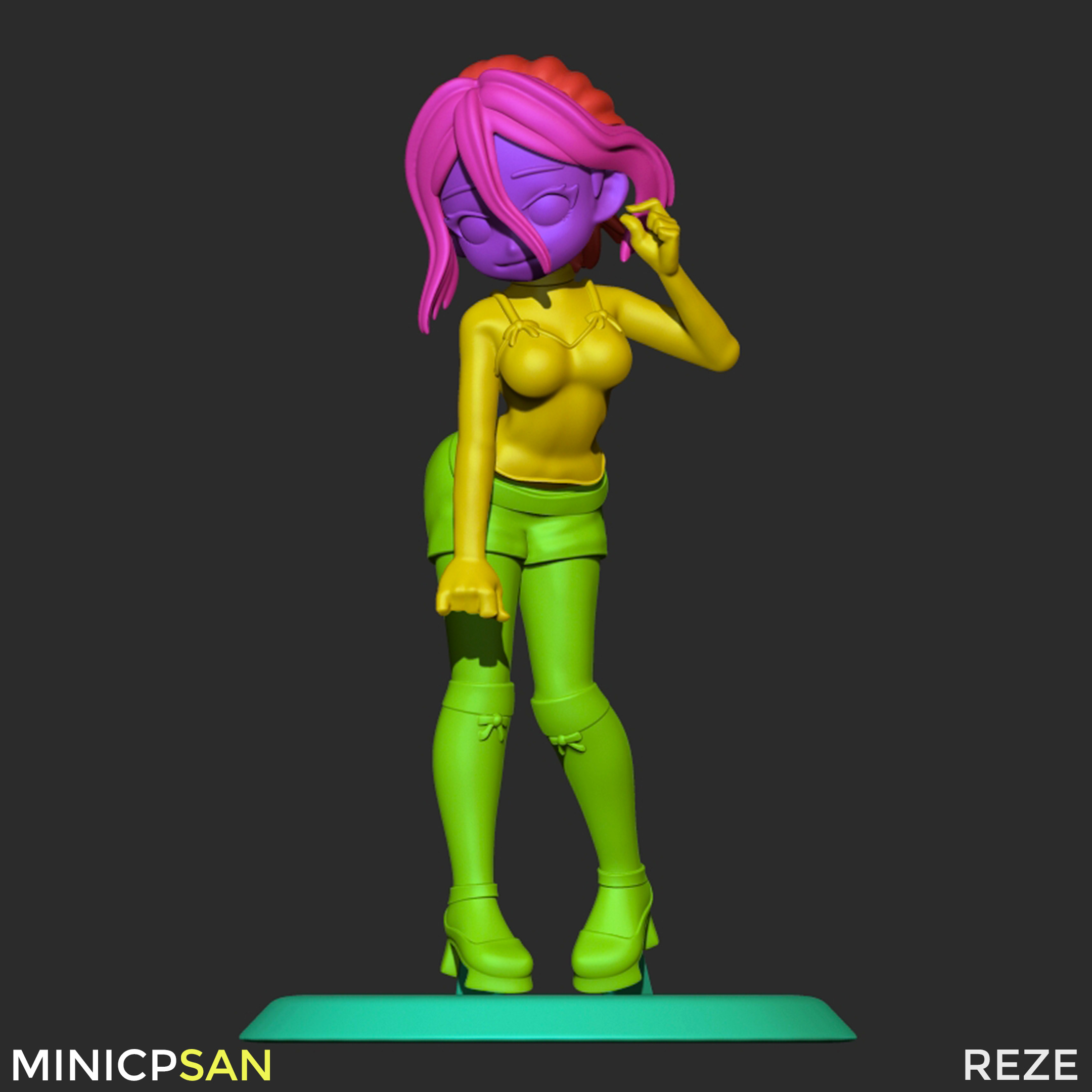 Reze - Cute Monochrome Summer Look - Chainsaw Man 3D print model_8