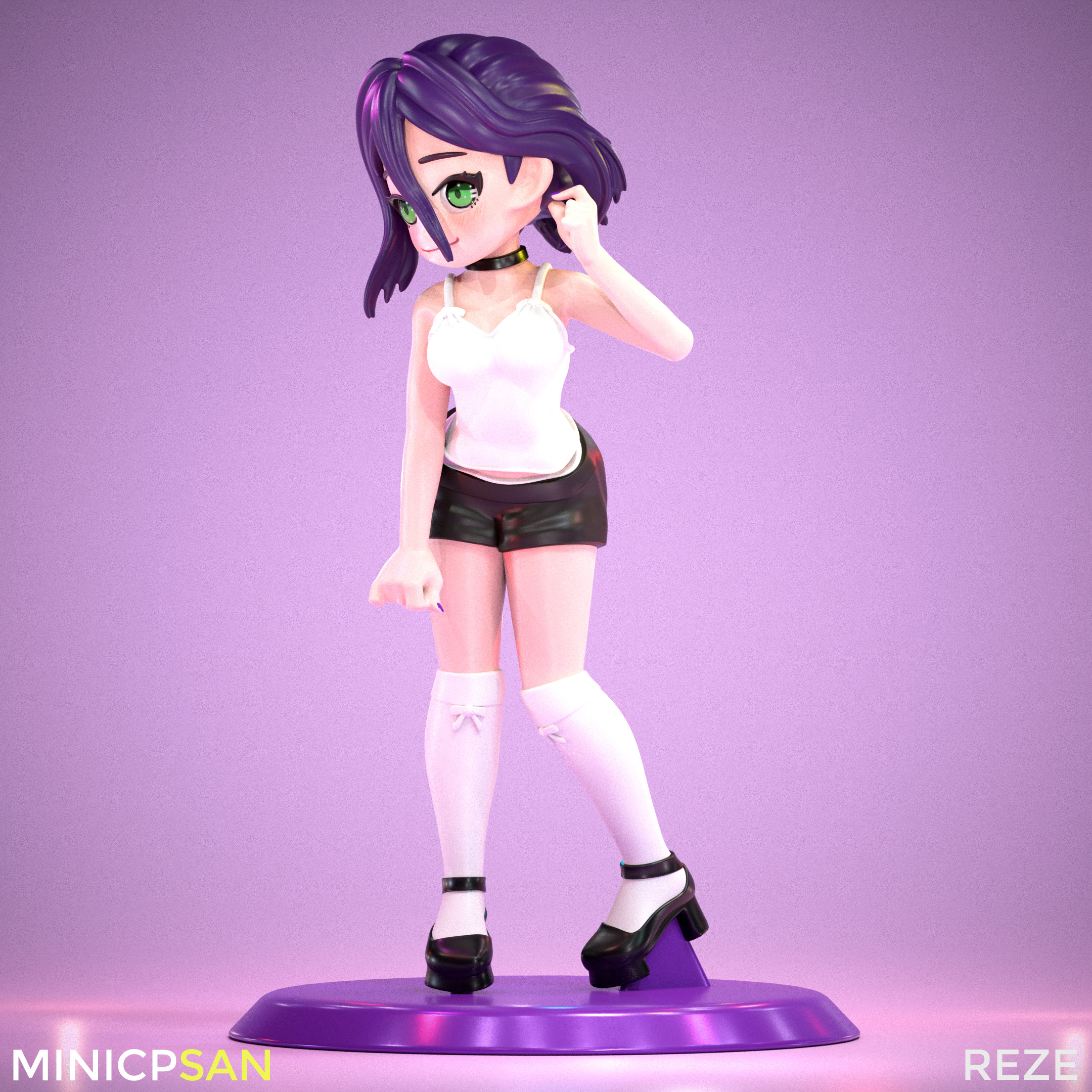 Reze - Cute Monochrome Summer Look - Chainsaw Man 3D print model_1