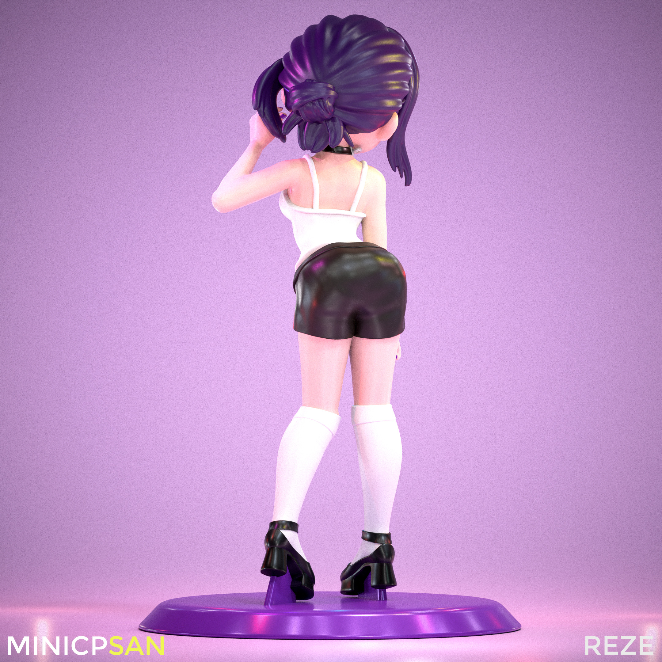 Reze - Cute Monochrome Summer Look - Chainsaw Man 3D print model_4