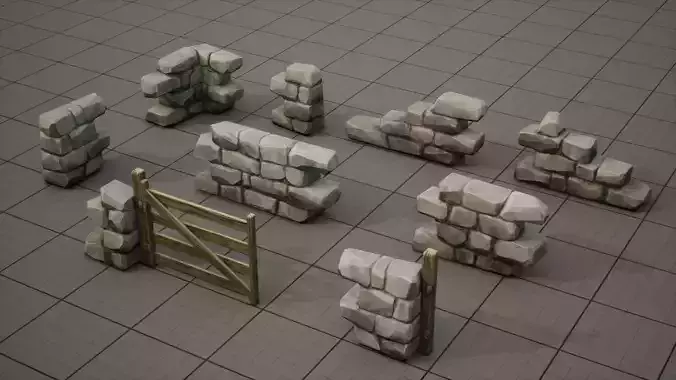 Modular Stone Wall and Gate Kit