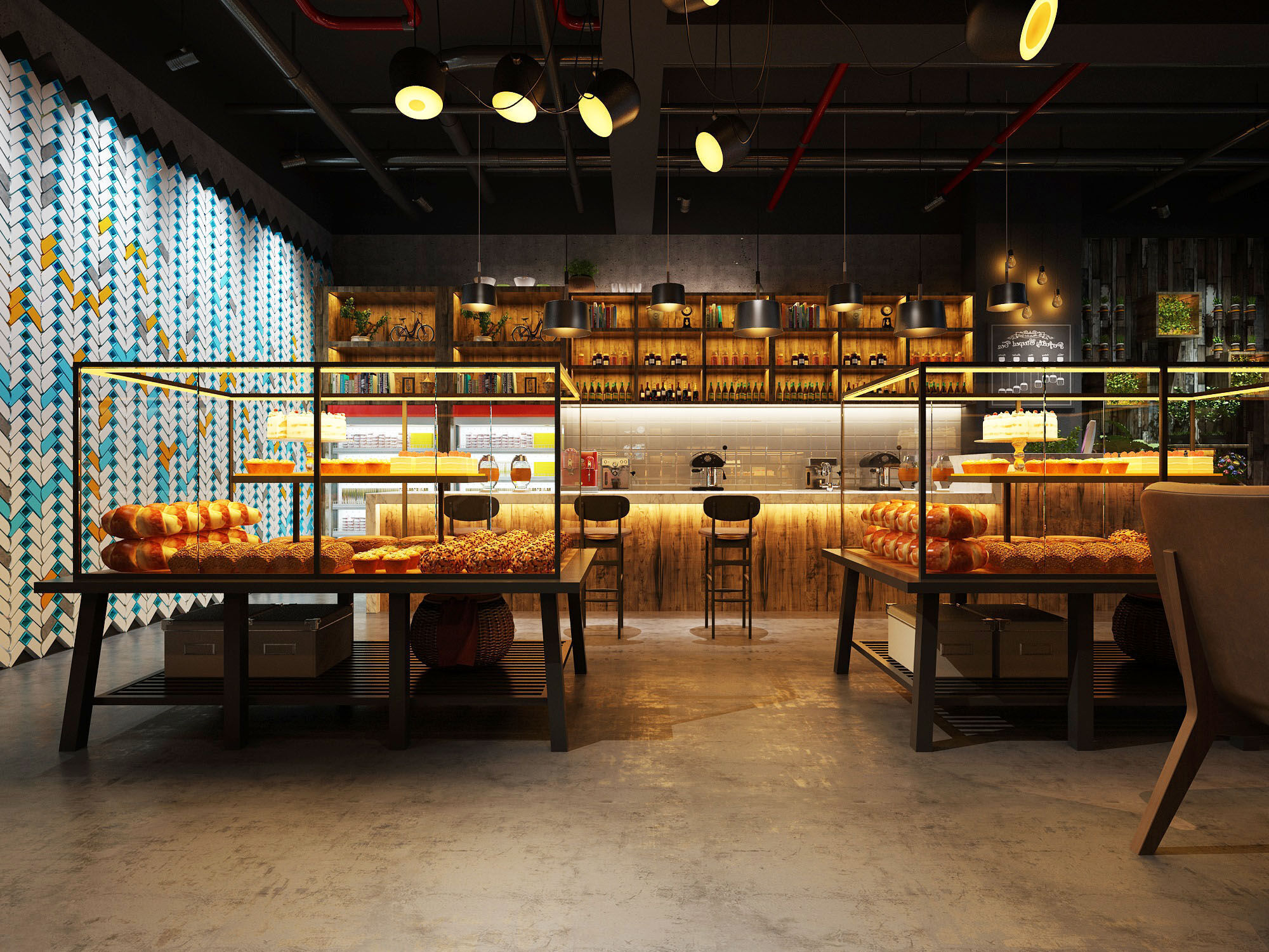 Cafe Bar Shop 3D model_2