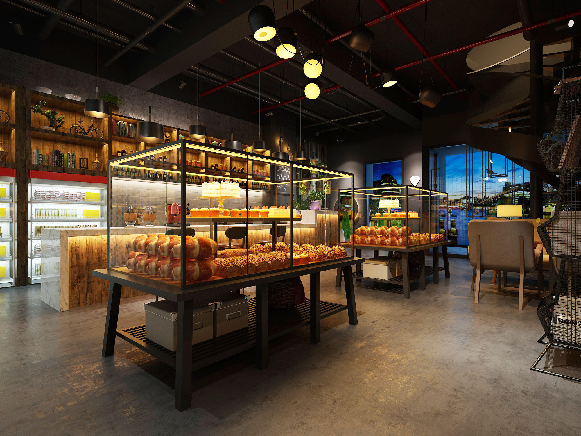 Cafe Bar Shop 3D model_1