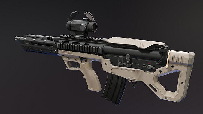 Bullpup AR Rifle Kit Low-poly 3D model