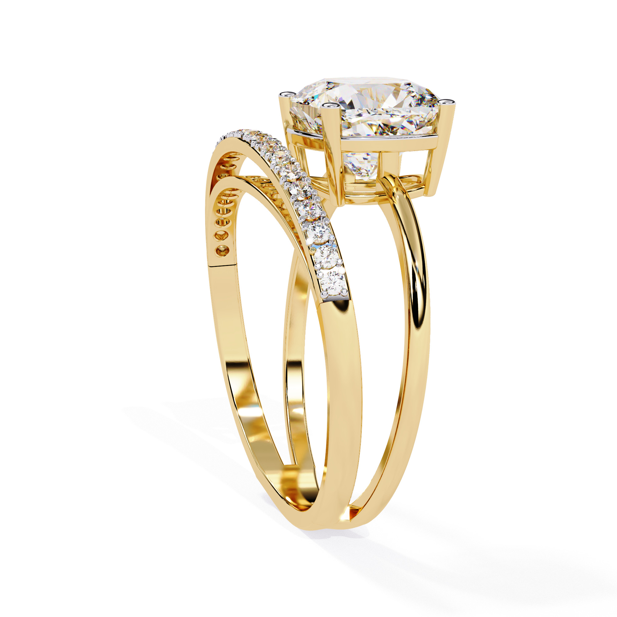 ASSCHER DIAMOND RING -CAD-052 3D model_7