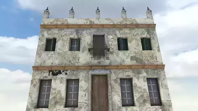 Old High-Quality 3D Colonial House