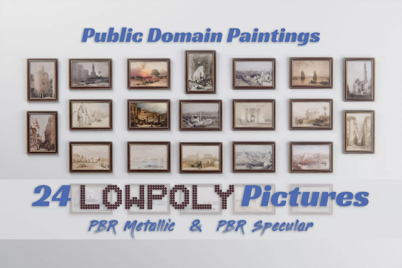 Wall Pictures - David Roberts Paintings Low-poly 3D model