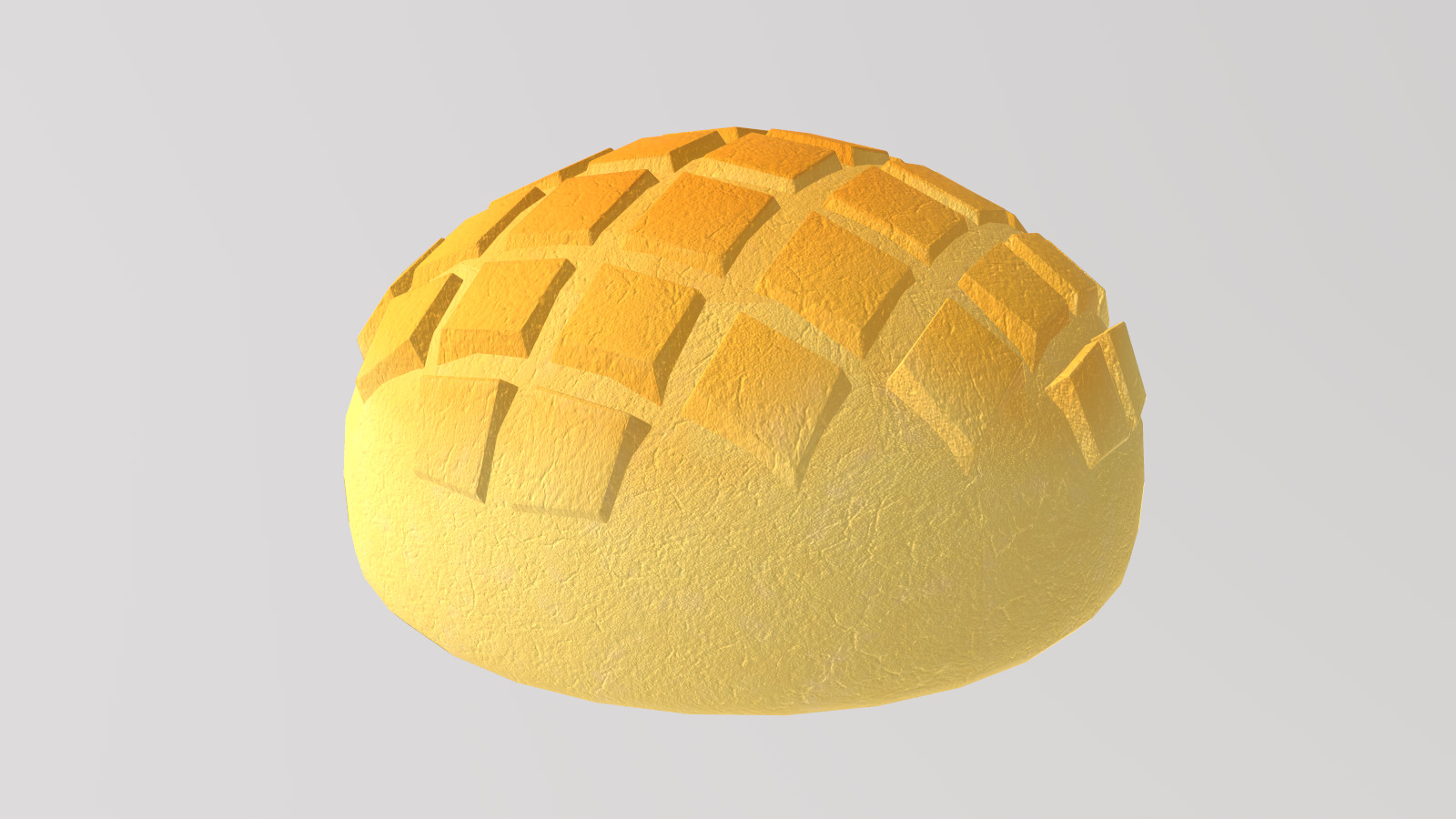 Stylized Low-Poly Pineapple Bun Polo Bun  Low-poly 3D model_4