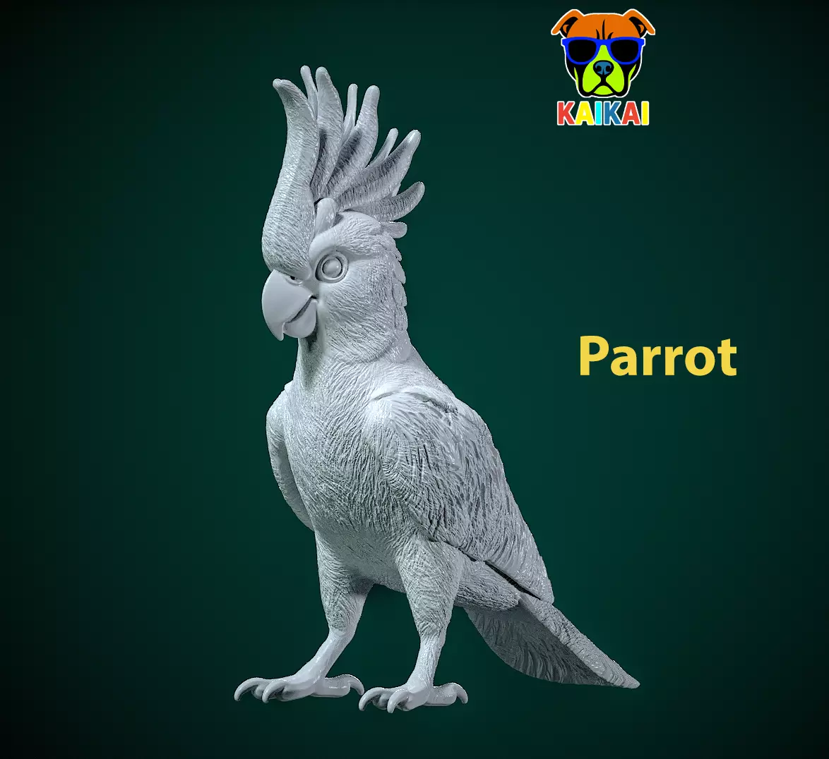Parrot statue - cockatoo urban vibes 3D print model_0