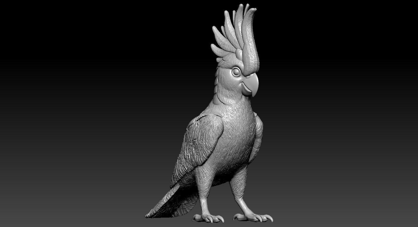 Parrot statue - cockatoo urban vibes 3D print model_1