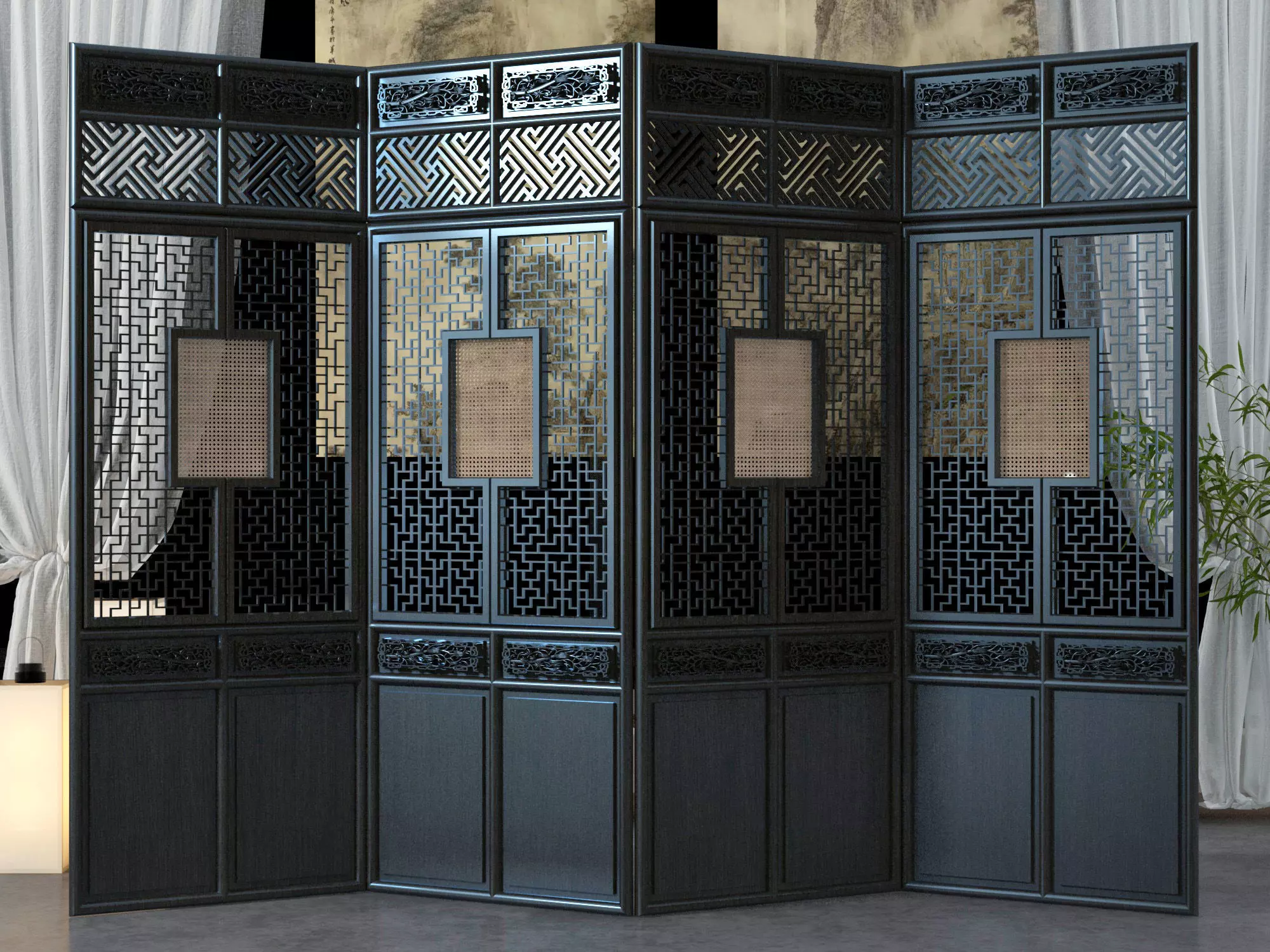 Screen partition Low-poly 3D model