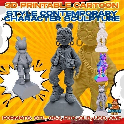 Fashion Loving Urban Girl Character Figure  3D model