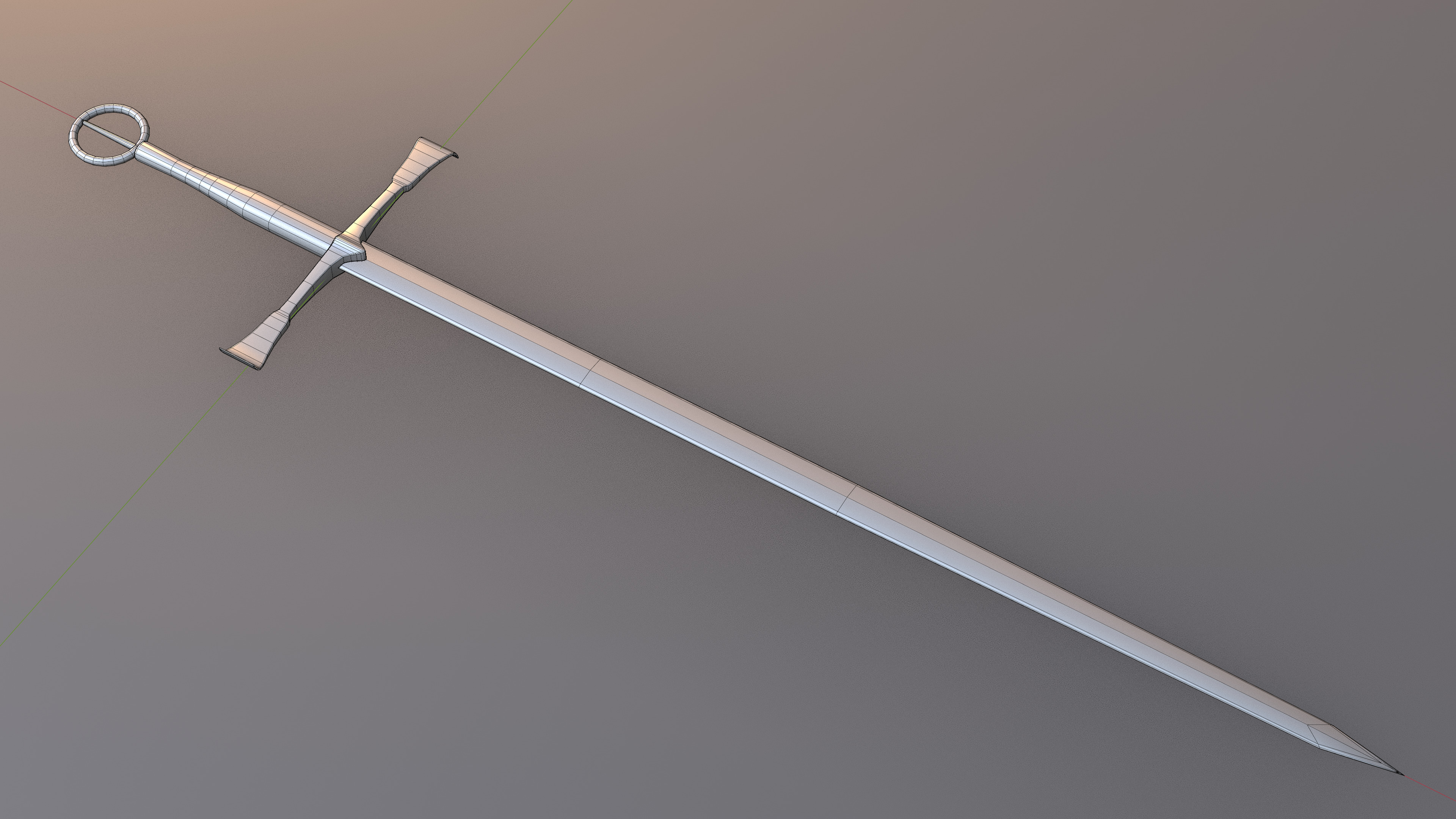 Irish Gallowglas Sword Low-poly 3D model_9