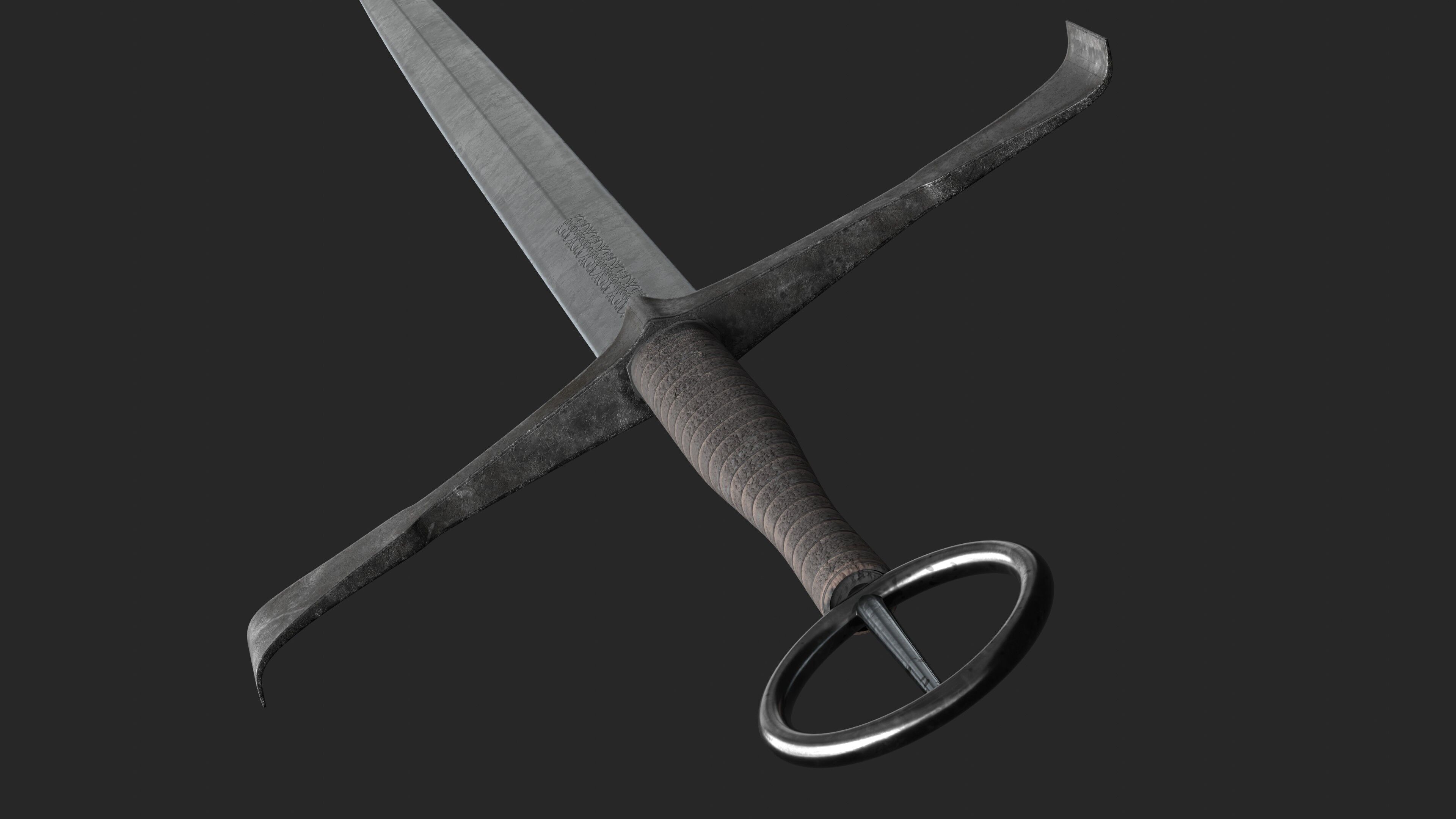 Irish Gallowglas Sword Low-poly 3D model_7