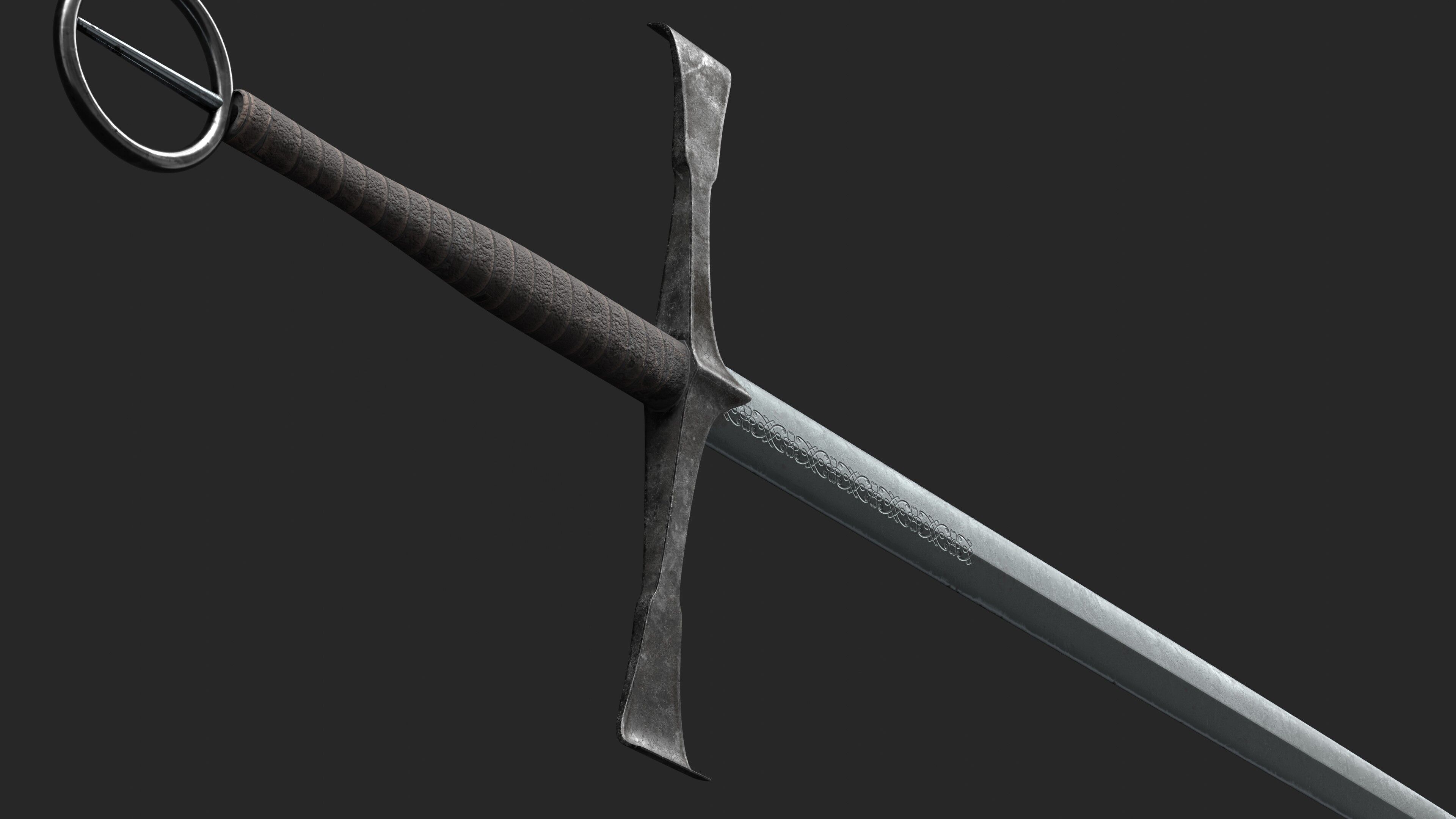 Irish Gallowglas Sword Low-poly 3D model_4