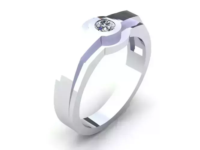 One Stone Man Wedding Ring