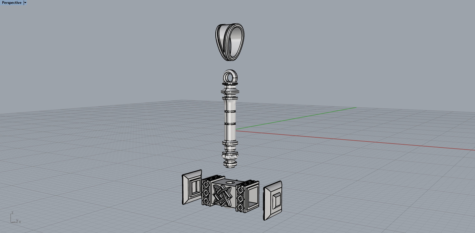 Thor hammer Mjollnir pendant model 1068 3D print model_9