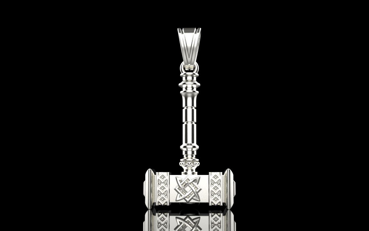 Thor hammer Mjollnir pendant model 1068 3D print model_20