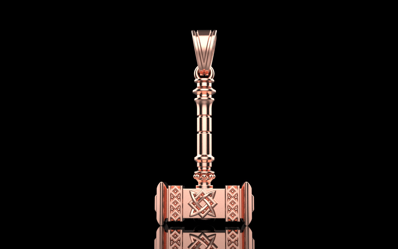 Thor hammer Mjollnir pendant model 1068 3D print model_19