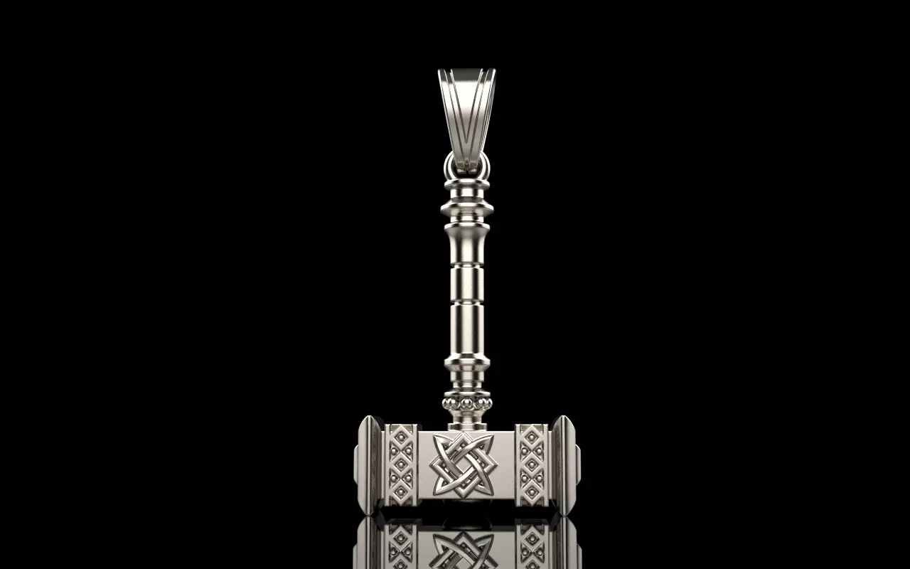 Thor hammer Mjollnir pendant model 1068 3D print model_0