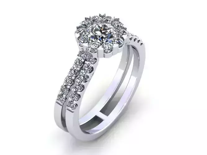 Loose Stone Wedding Ring 3D print model