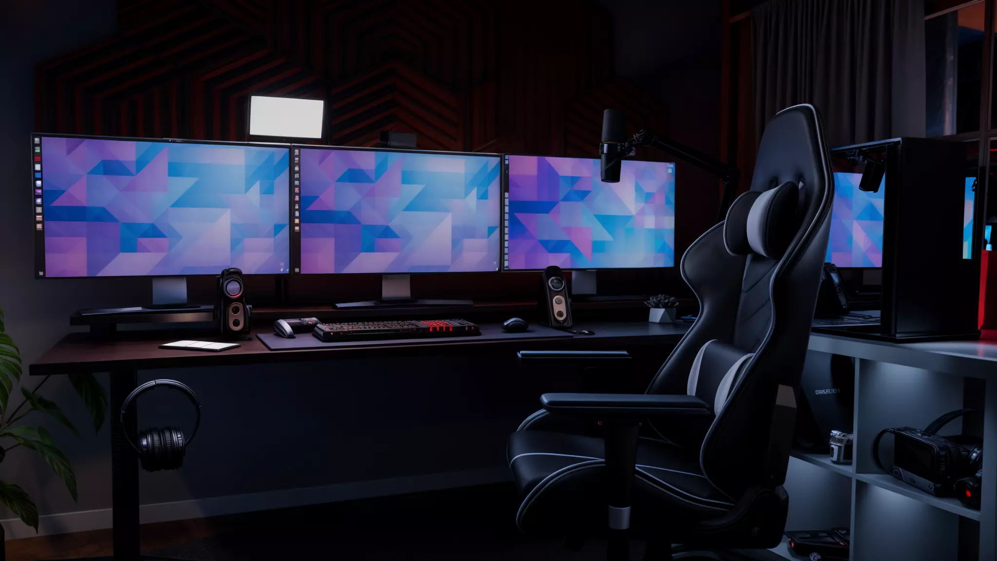 Streaming Room-Gaming Setup-Template Low-poly 3D model