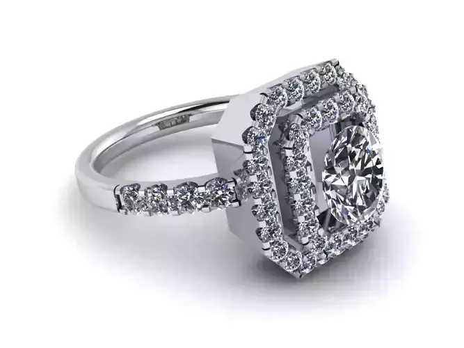 Emerald Diamond Wedding Ring 423 3D print model