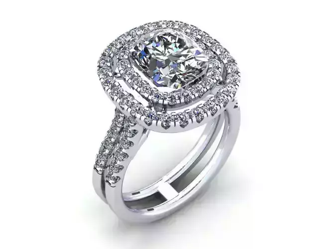 Oval Halo Wedding Ring 416