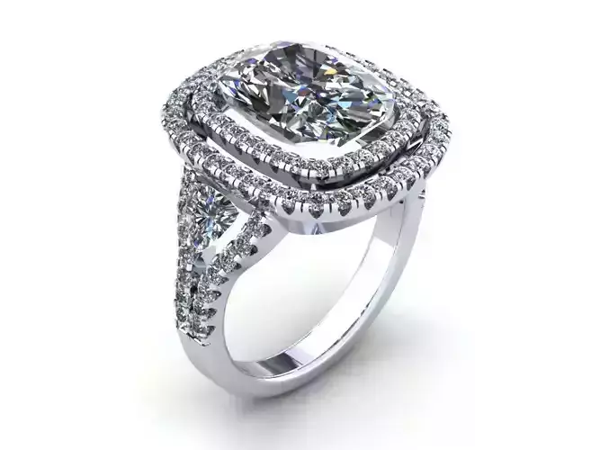 Halo Pav Wedding Ring 415 3D print model